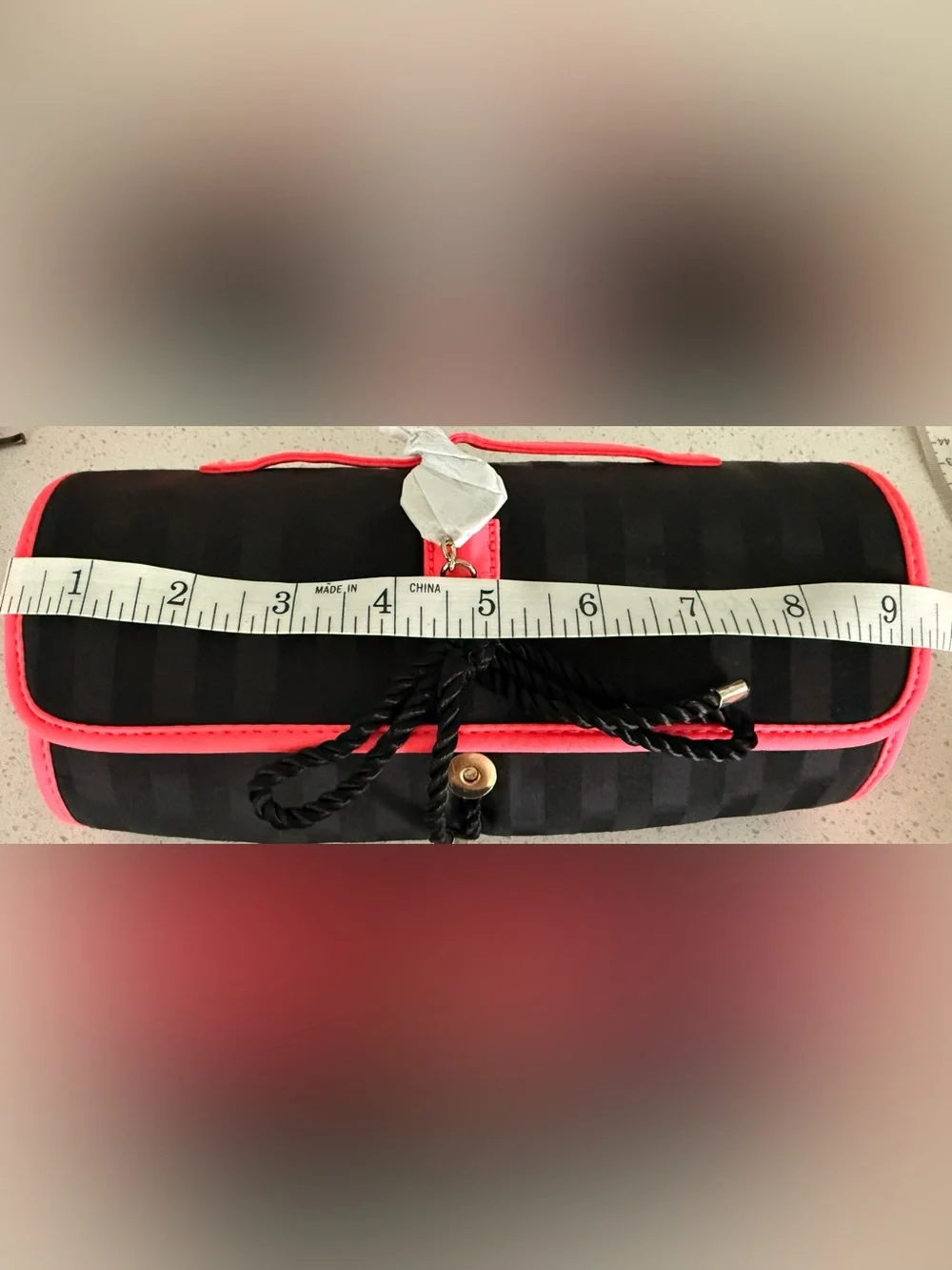 Victoria's Secret Black and Pink Makeup Brush Roll Up Bag
